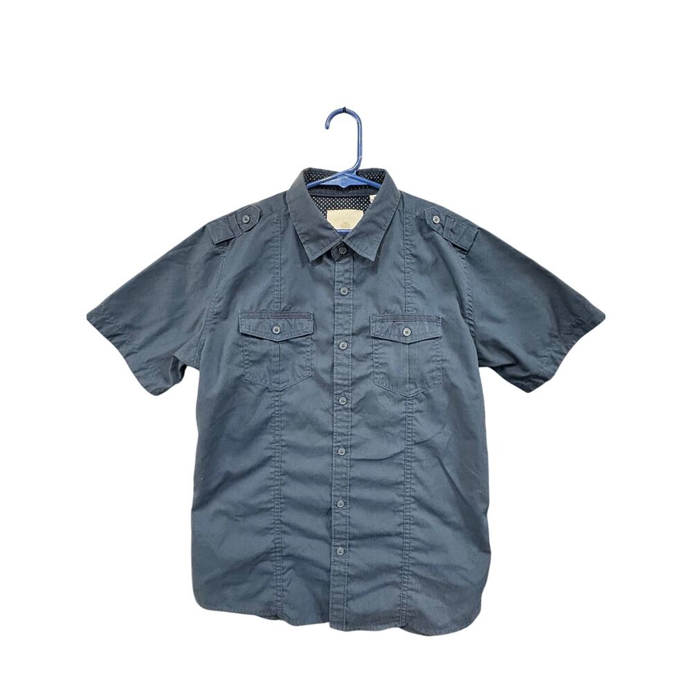 Navy Button-Up SS - Craft + Flow - 10/12